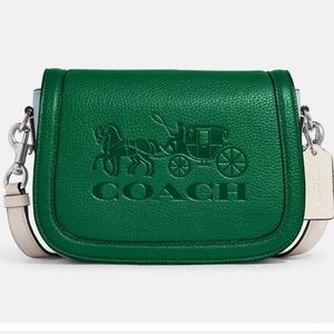 Coach Saddle Bag In Colorblock With Horse And Carriage